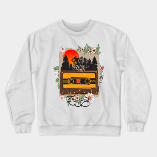 Running man old music tape cassette Florals Crewneck Sweatshirt